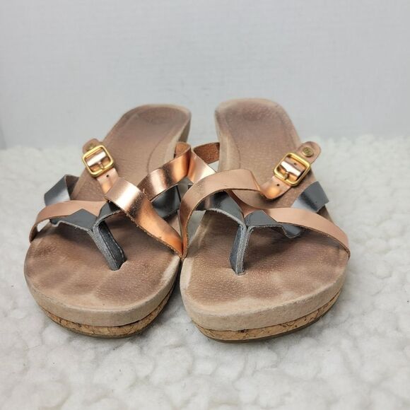 UGG Australia Adalie Women's Wedge Sandals Size 8 Rose/Pewter Leather 1007232 - Picture 2 of 10